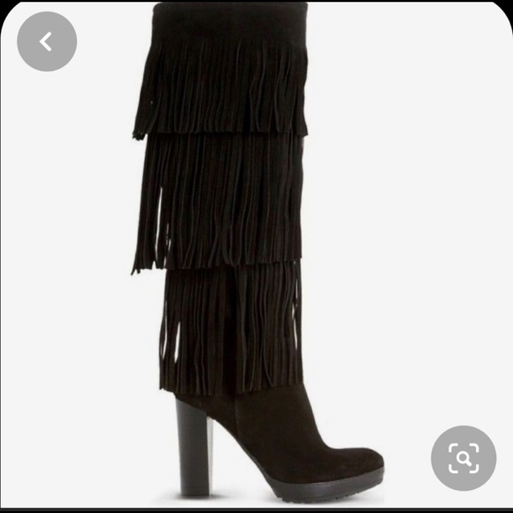 Dune London Suede Fringe Boots - Picture 4 of 4